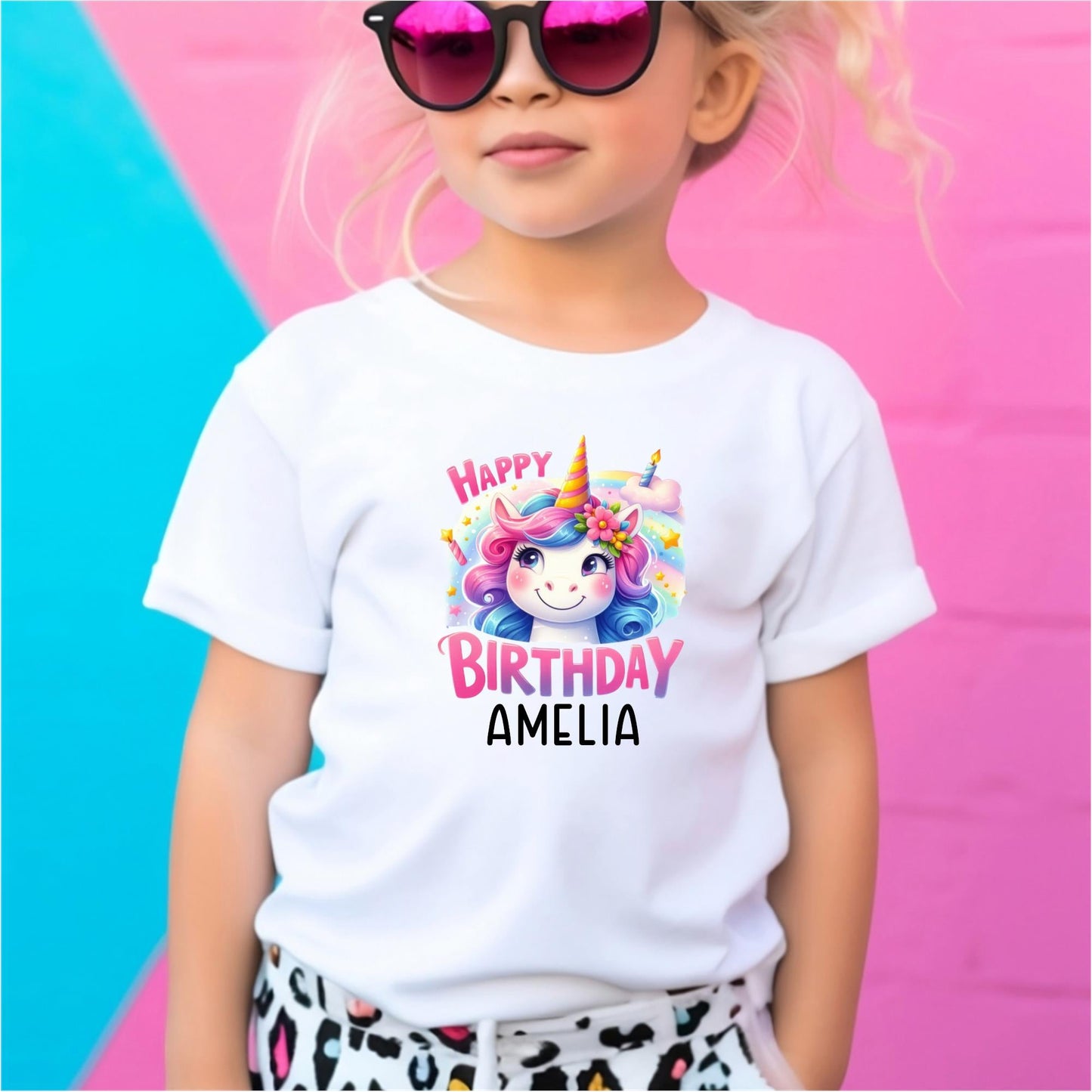 Custom Unicorn Birthday Shirts for Toddler Girls Birthday Party Personalized with Name - secapparelonline