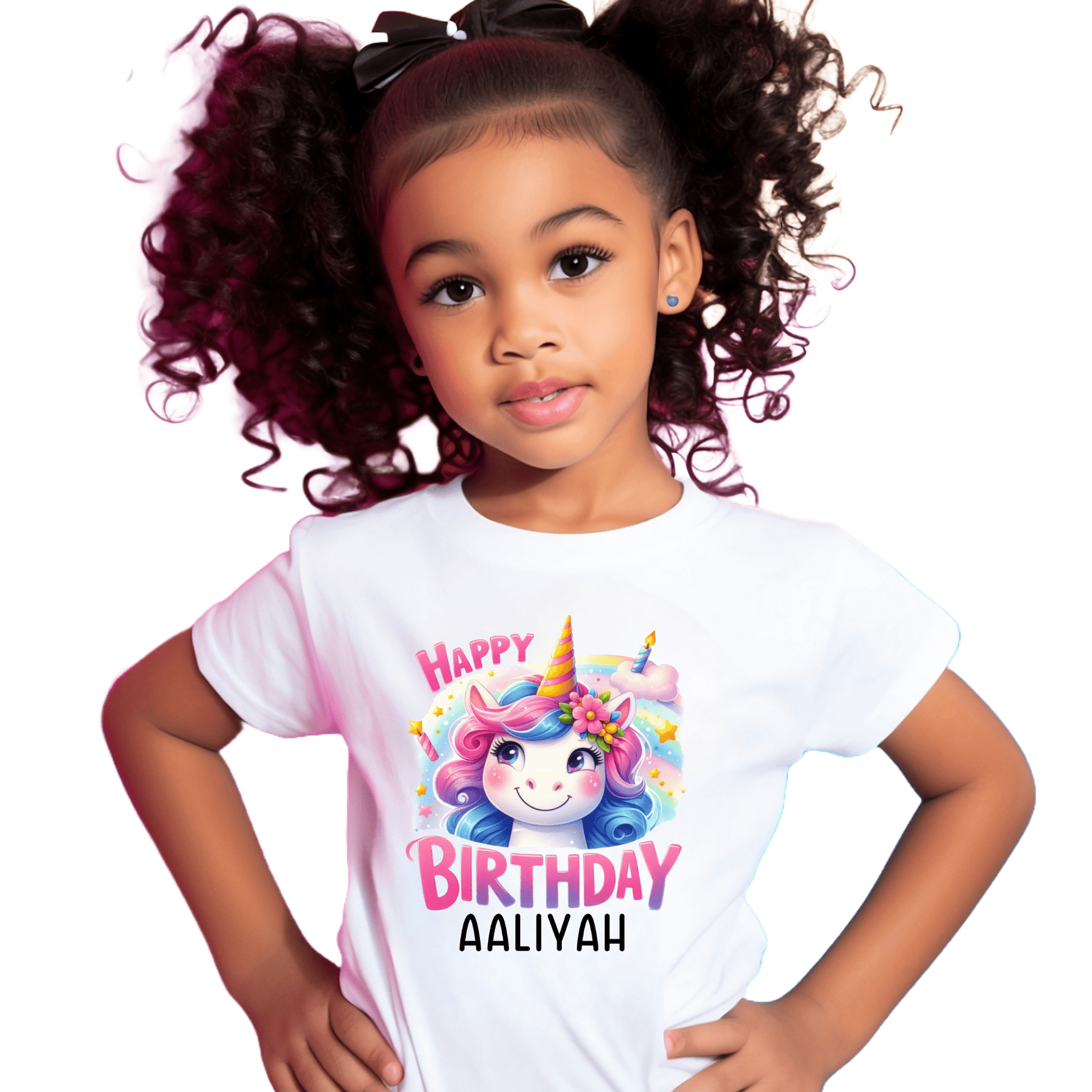 Custom Unicorn Birthday Shirts for Toddler Girls Birthday Party Personalized with Name - secapparelonline