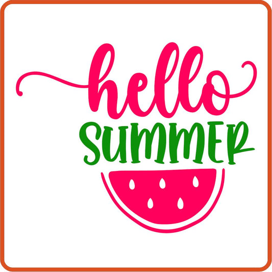 Hello Summer 1 | Summer Iron On Decal by SEC Apparel for Shirts, Clothing and More