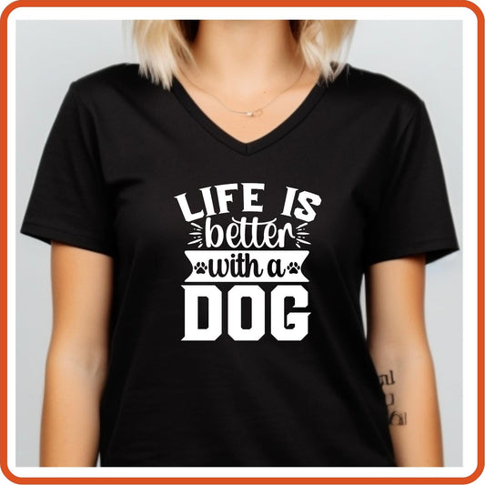 Dog Graphic T Shirt| Unisex | Pets Lover Shirts | Life is Better with a Dog | SEC Apparel - secapparelonline