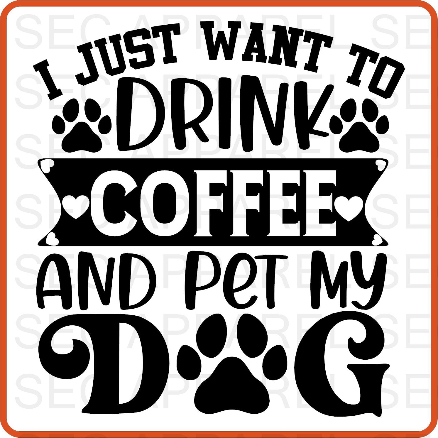 Dog Iron On Decals Patches transfers vinyl for shirts, clothing | Pets Lover | I Just Want to Drink - secapparelonline