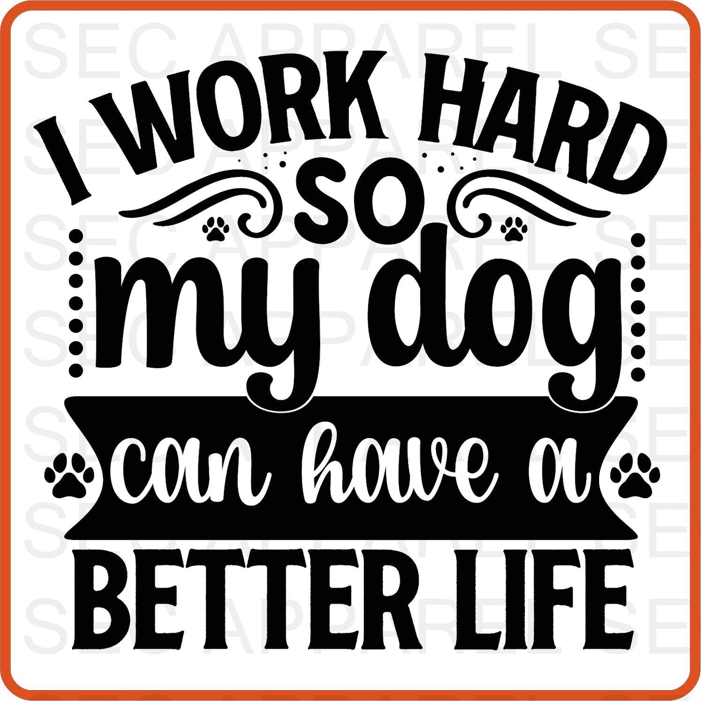 Dog Iron On Decals Patches transfers vinyl for shirts, clothing | Pets Lover | I Work Hard So My Dog - secapparelonline