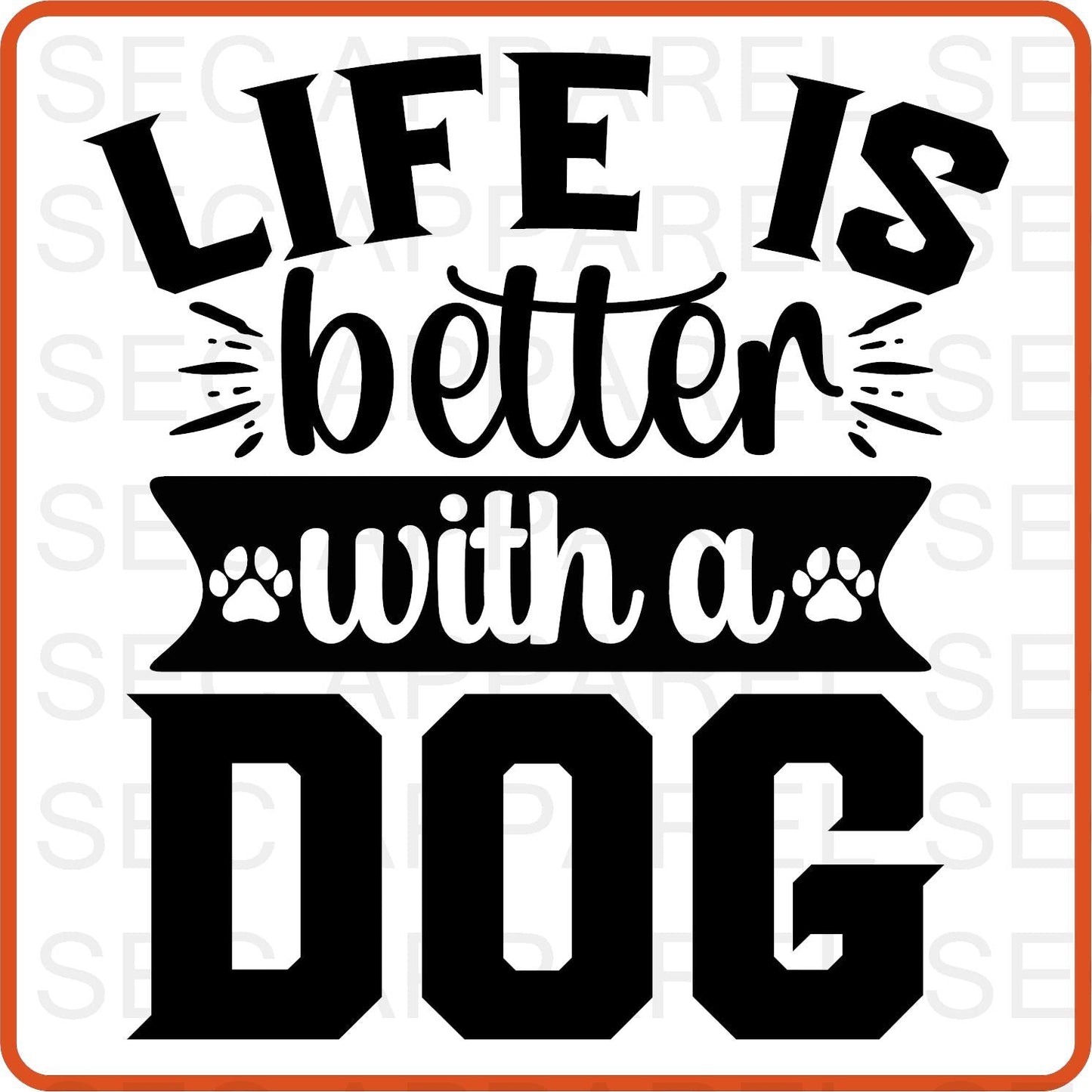 Dog Iron On Decals Patches transfers vinyl for shirts, clothing | Pets Lover | Life Is Better With A Dog - secapparelonline