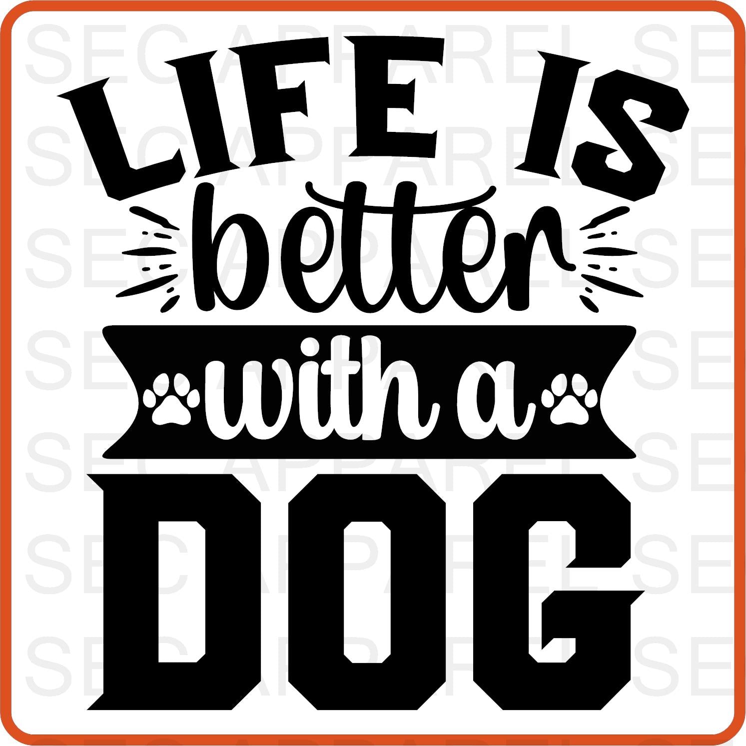 Dog Iron On Decals Patches transfers vinyl for shirts, clothing | Pets Lover | Life Is Better With A Dog - secapparelonline