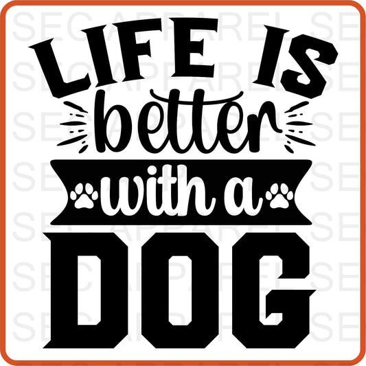 Dog Iron On Decals Patches transfers vinyl for shirts, clothing | Pets Lover | Life Is Better With A Dog - secapparelonline