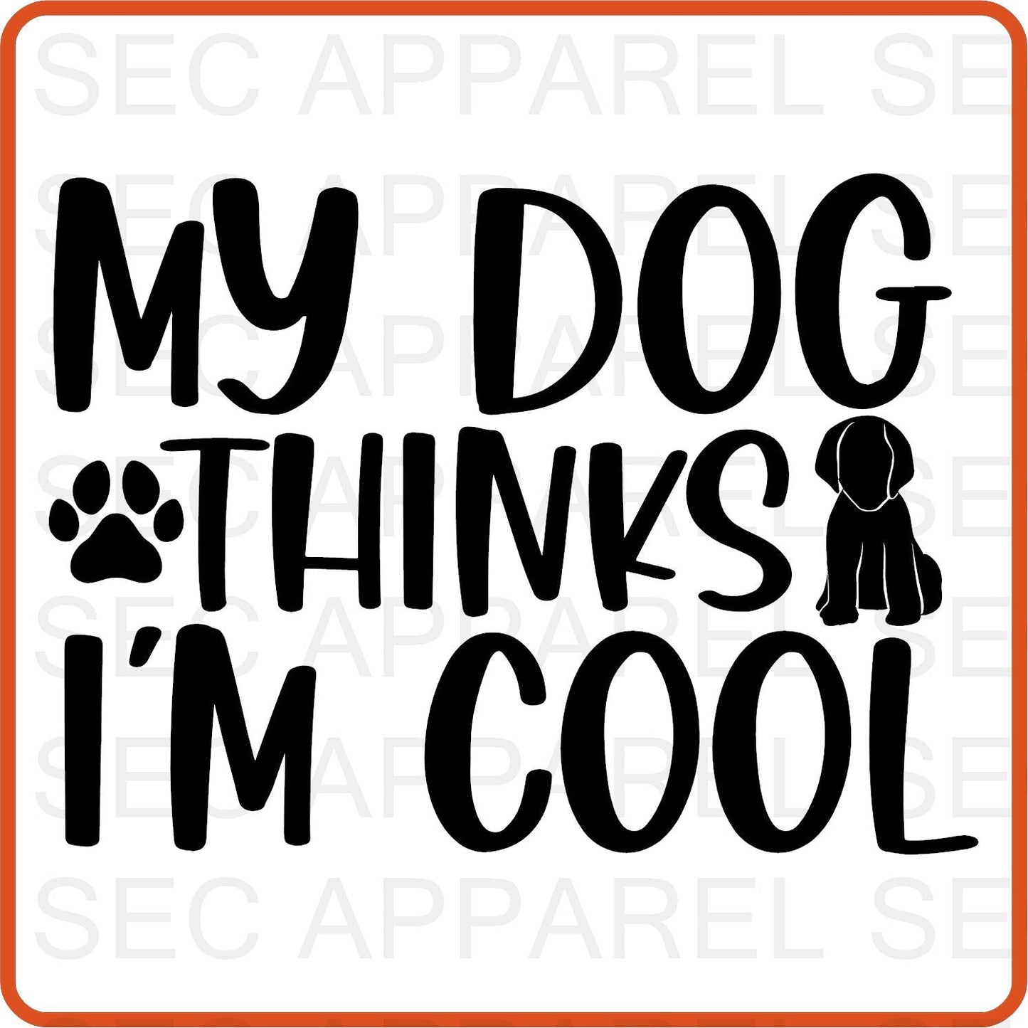 Dog Iron On Decals Patches transfers vinyl for shirts, clothing | Pets Lover | My Dog Thinks I'm Cool - secapparelonline