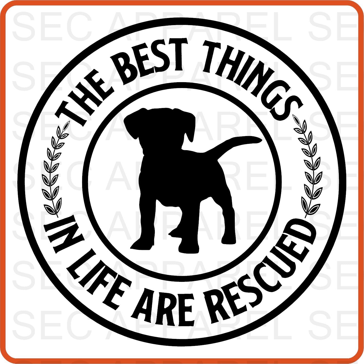 Dog Iron On Decals Patches transfers vinyl for shirts, clothing | Pets Lover | The Best Things In Life Are Rescued - secapparelonline