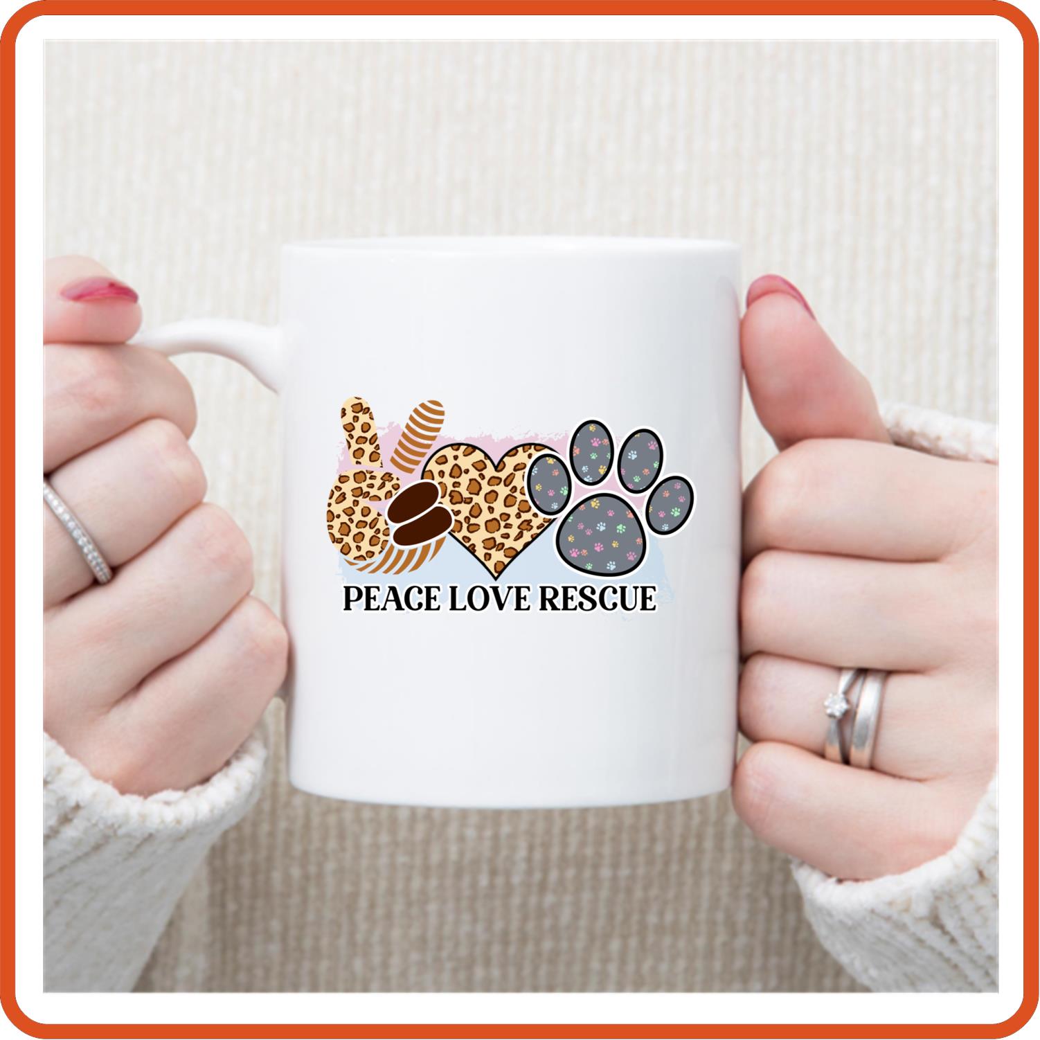 Dog Mugs - 11oz Coffee Mug | Pets Lover Mugs | Peace Love Rescue - secapparelonline