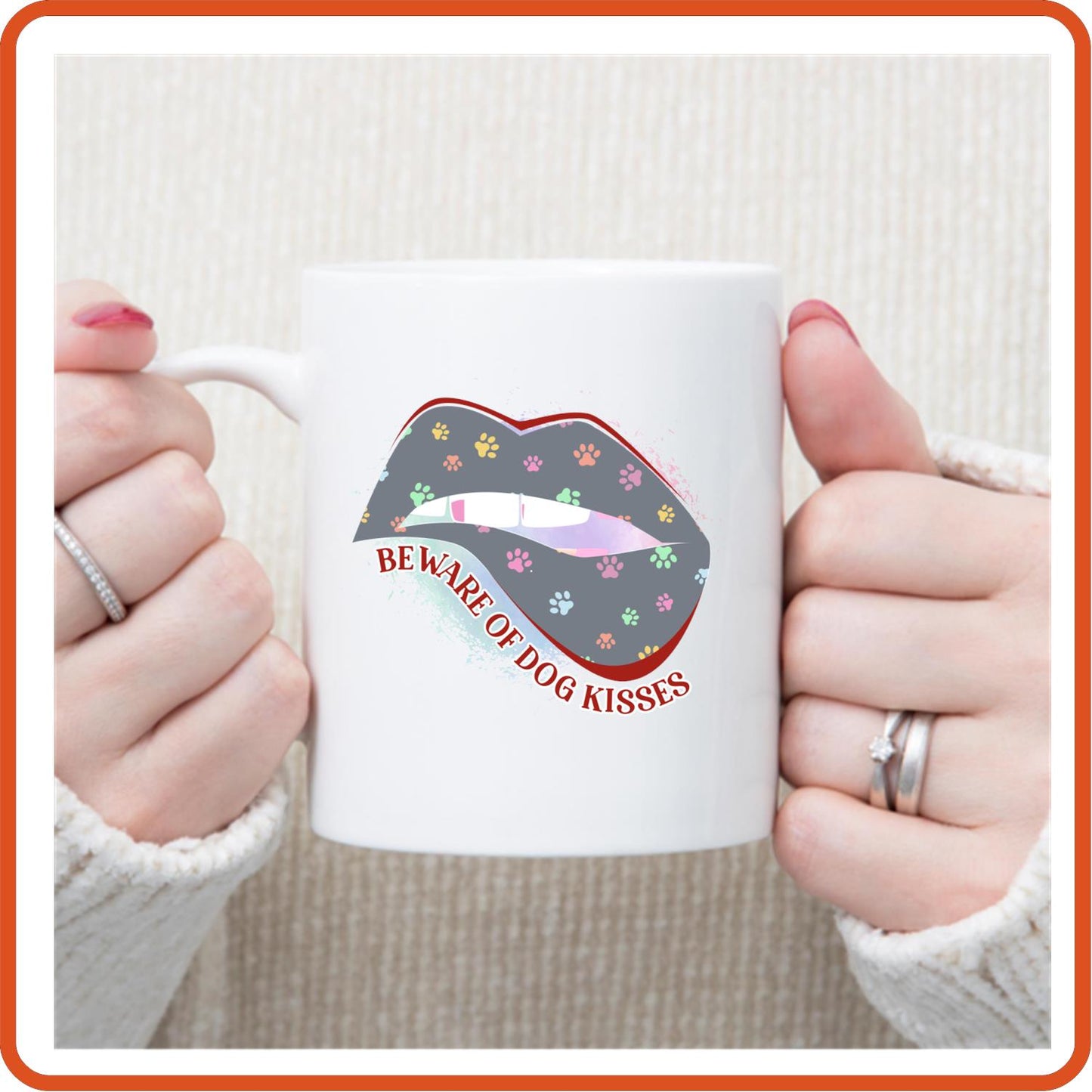 Dog Mugs -11oz Coffee Mug | Pets Lover Mugs | Beware of Dog Kisses