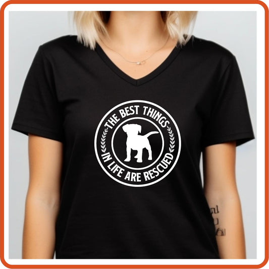 Dog Graphic T Shirt| Unisex | Pets Lover Shirts | The Best Things In Life Are Rescued