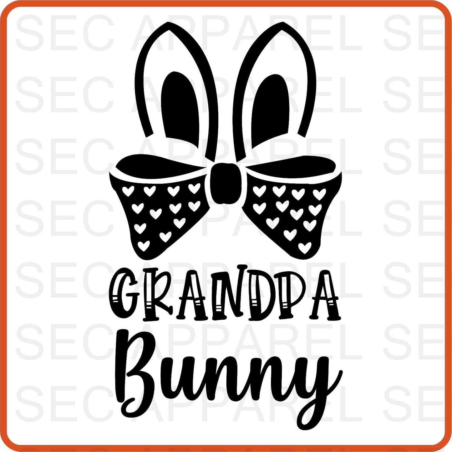 Easter Iron On Decals Patches transfers vinyl for shirts, clothing | Bunny Family| Grandpa - secapparelonline