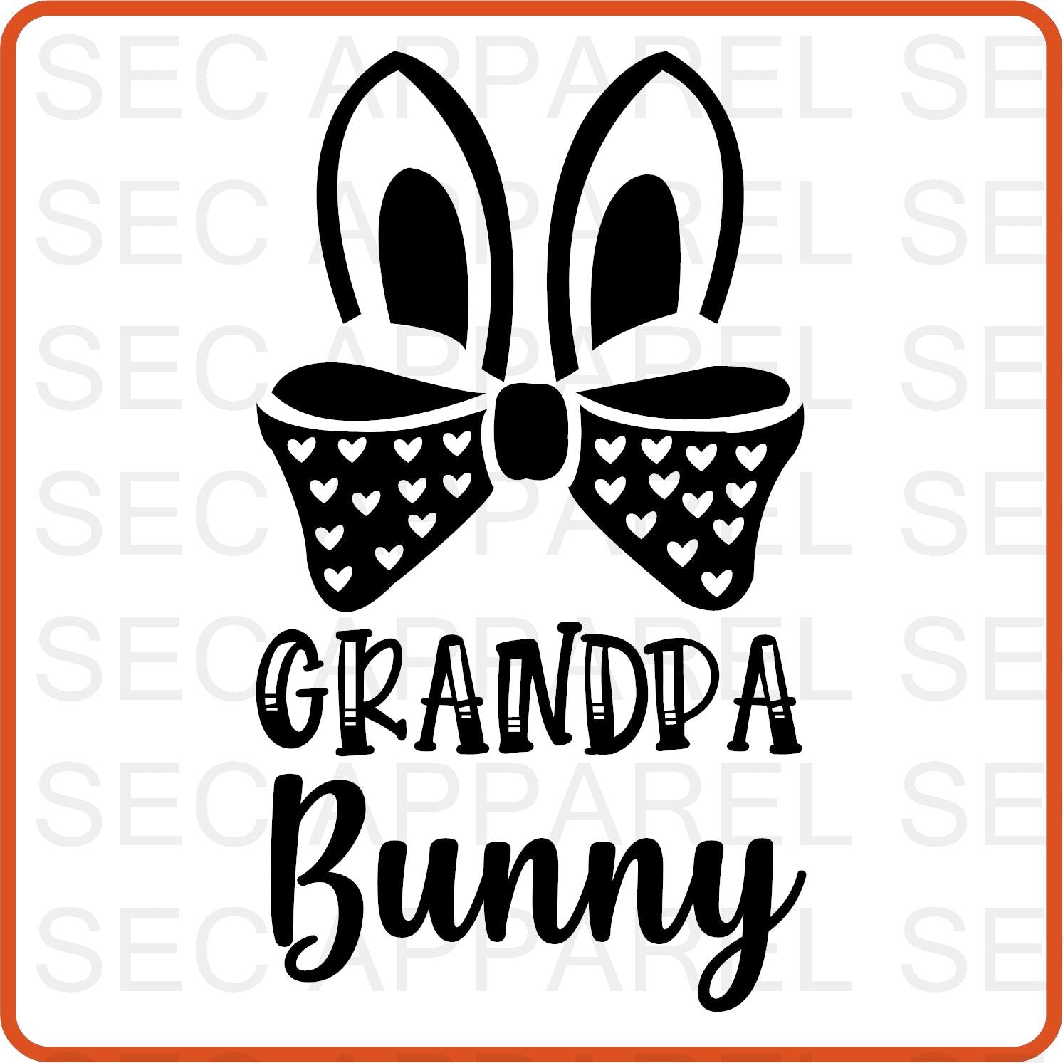 Easter Iron On Decals Patches transfers vinyl for shirts, clothing | Bunny Family| Grandpa - secapparelonline