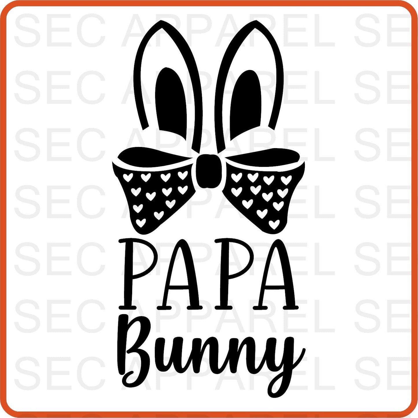Easter Iron On Decals Patches transfers vinyl for shirts, clothing | Bunny Family| Papa - secapparelonline