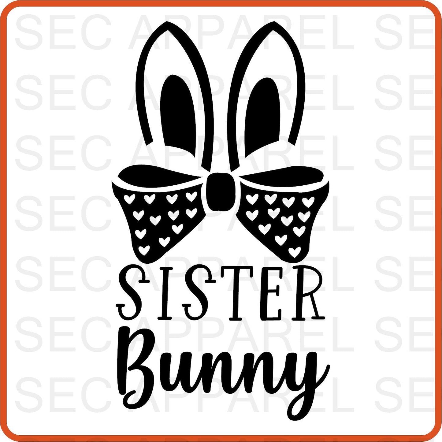 Easter Iron On Decals Patches transfers vinyl for shirts, clothing | Bunny Family| Sister - secapparelonline