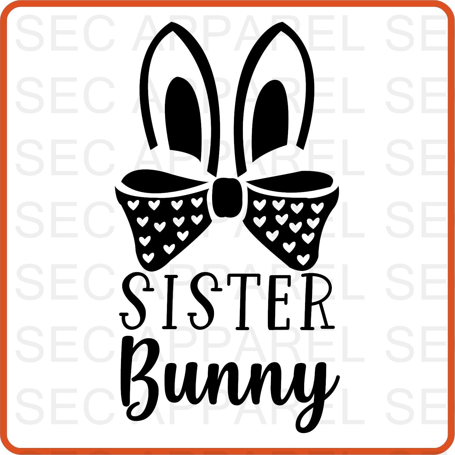 Easter Iron On Decals Patches transfers vinyl for shirts, clothing | Bunny Family| Sister - secapparelonline