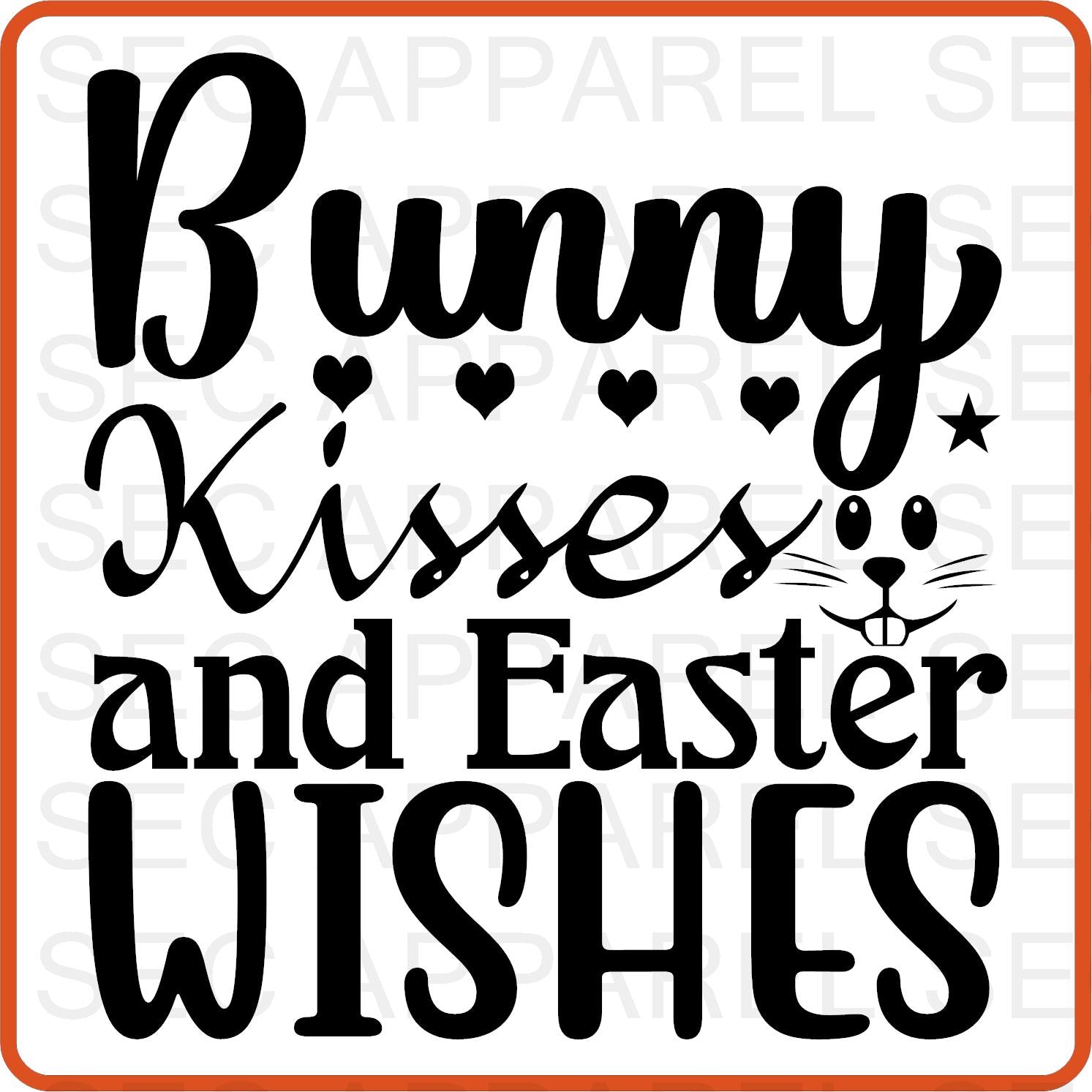 Easter Iron On Decals Patches transfers vinyl for shirts, clothing | Bunny Kisses - secapparelonline