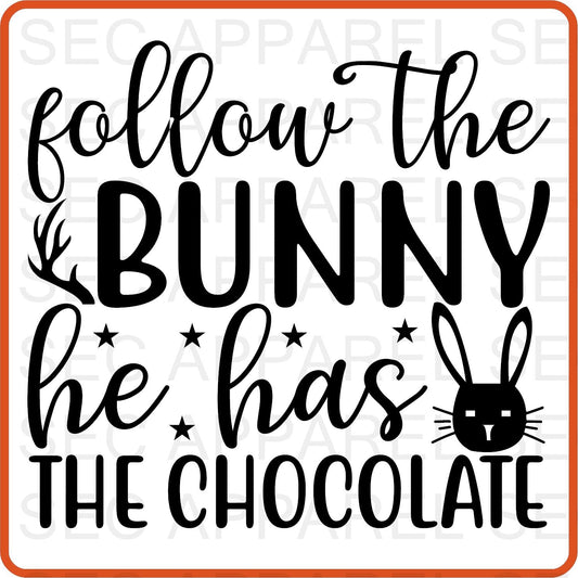 Easter Iron On Decals Patches transfers vinyl for shirts, clothing | Follow the Bunny 1 - secapparelonline