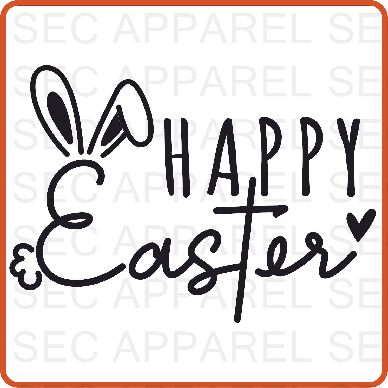 Easter Iron On Decals Patches transfers vinyl for shirts, clothing | Happy Easter 1 - secapparelonline