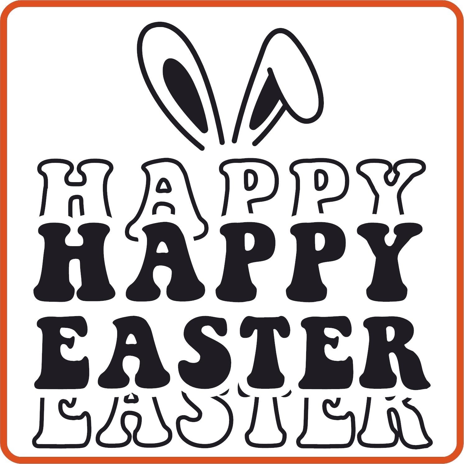 Easter Iron On Decals Patches transfers vinyl for shirts, clothing | Happy Easter - secapparelonline
