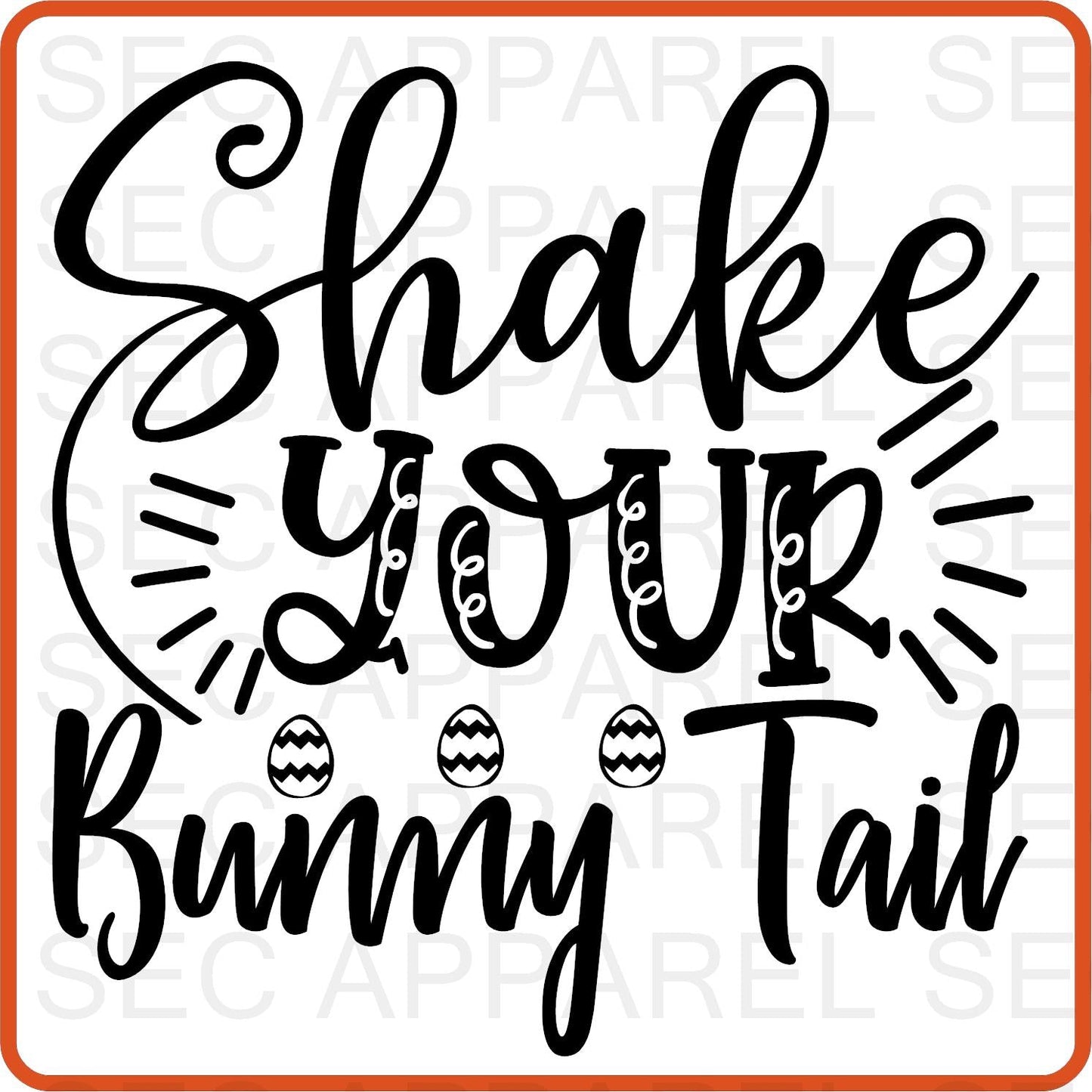 Easter Iron On Decals Patches transfers vinyl for shirts, clothing | Shake Your Bunny Tail - secapparelonline
