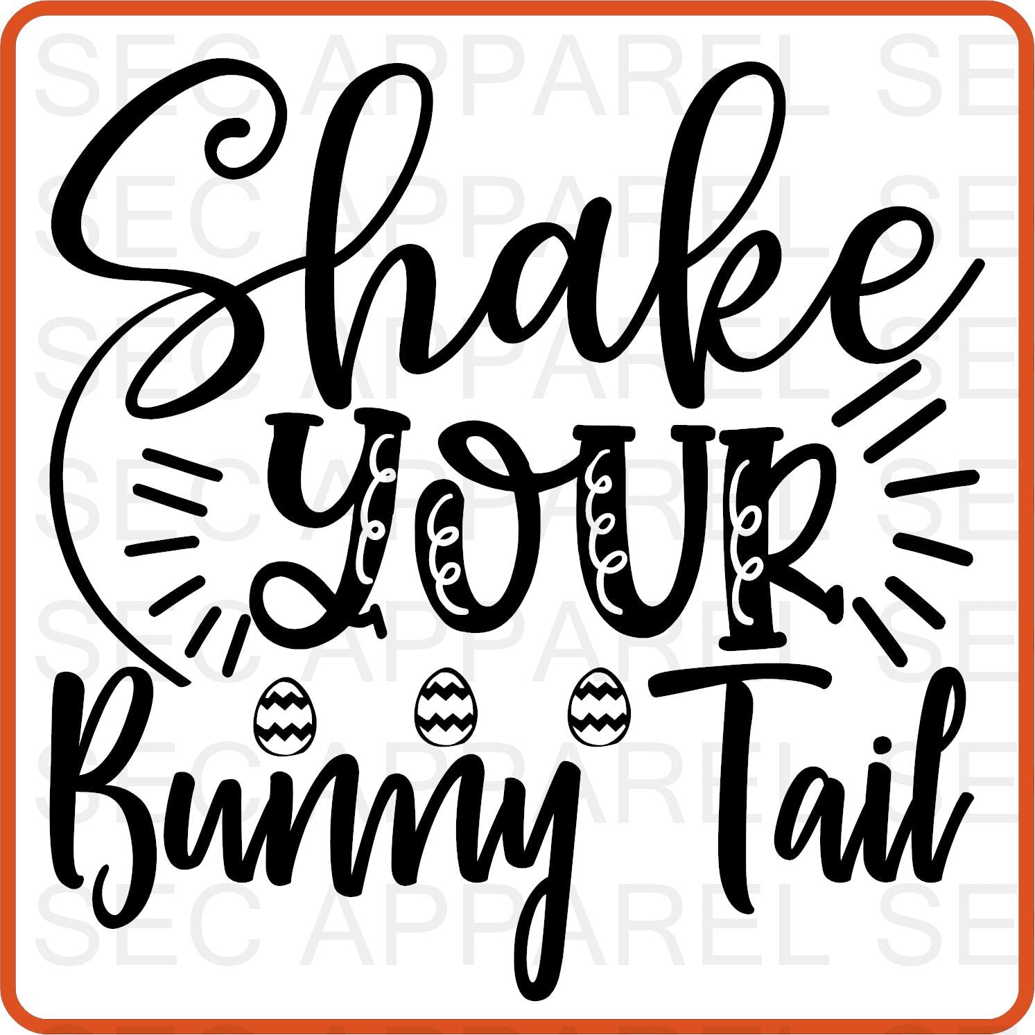 Easter Iron On Decals Patches transfers vinyl for shirts, clothing | Shake Your Bunny Tail - secapparelonline