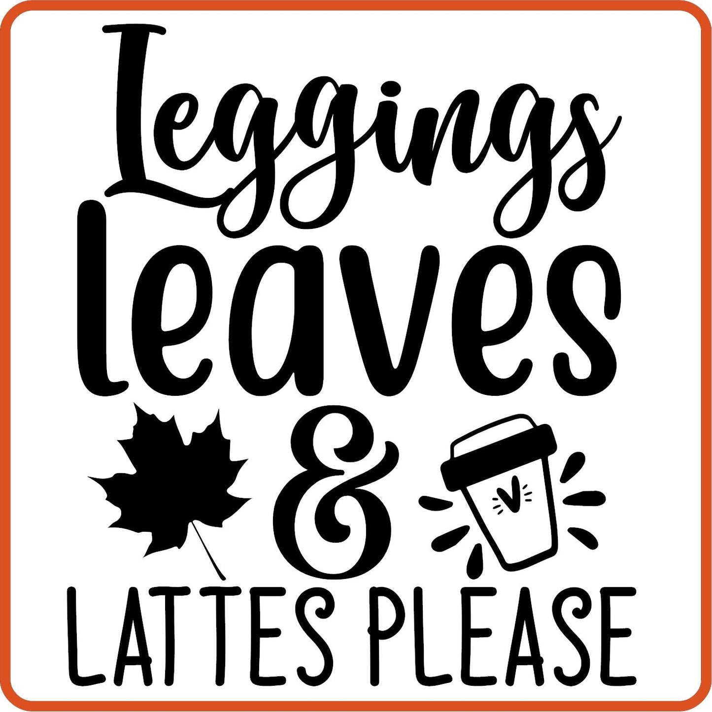 Fall Iron On Decals Patches by SEC Apparel | Leggings Leaves and Lattes - secapparelonline
