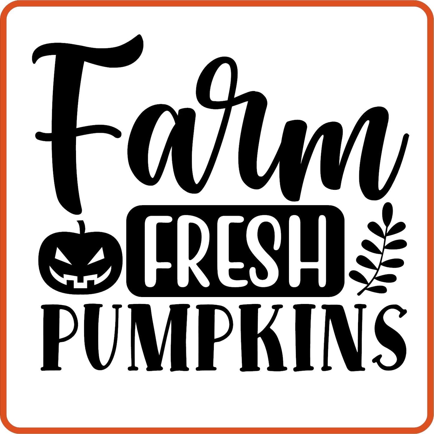 Fall Iron On Decals Patches for shirts, clothing | SEC Apparel | Farm Fresh Pumpkin - secapparelonline