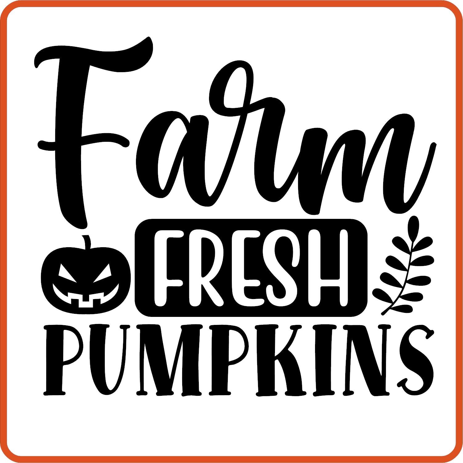 Fall Iron On Decals Patches for shirts, clothing | SEC Apparel | Farm Fresh Pumpkin - secapparelonline
