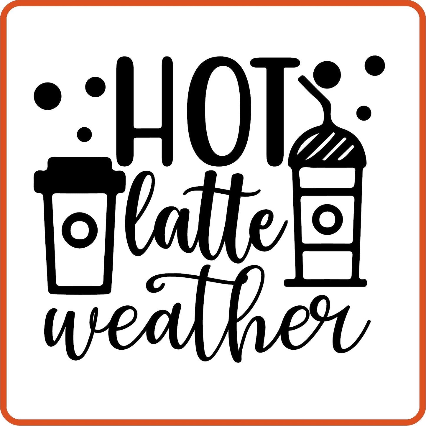 Fall Iron On Decals Patches for shirts, clothing | SEC Apparel | Hot Latte Weather - secapparelonline