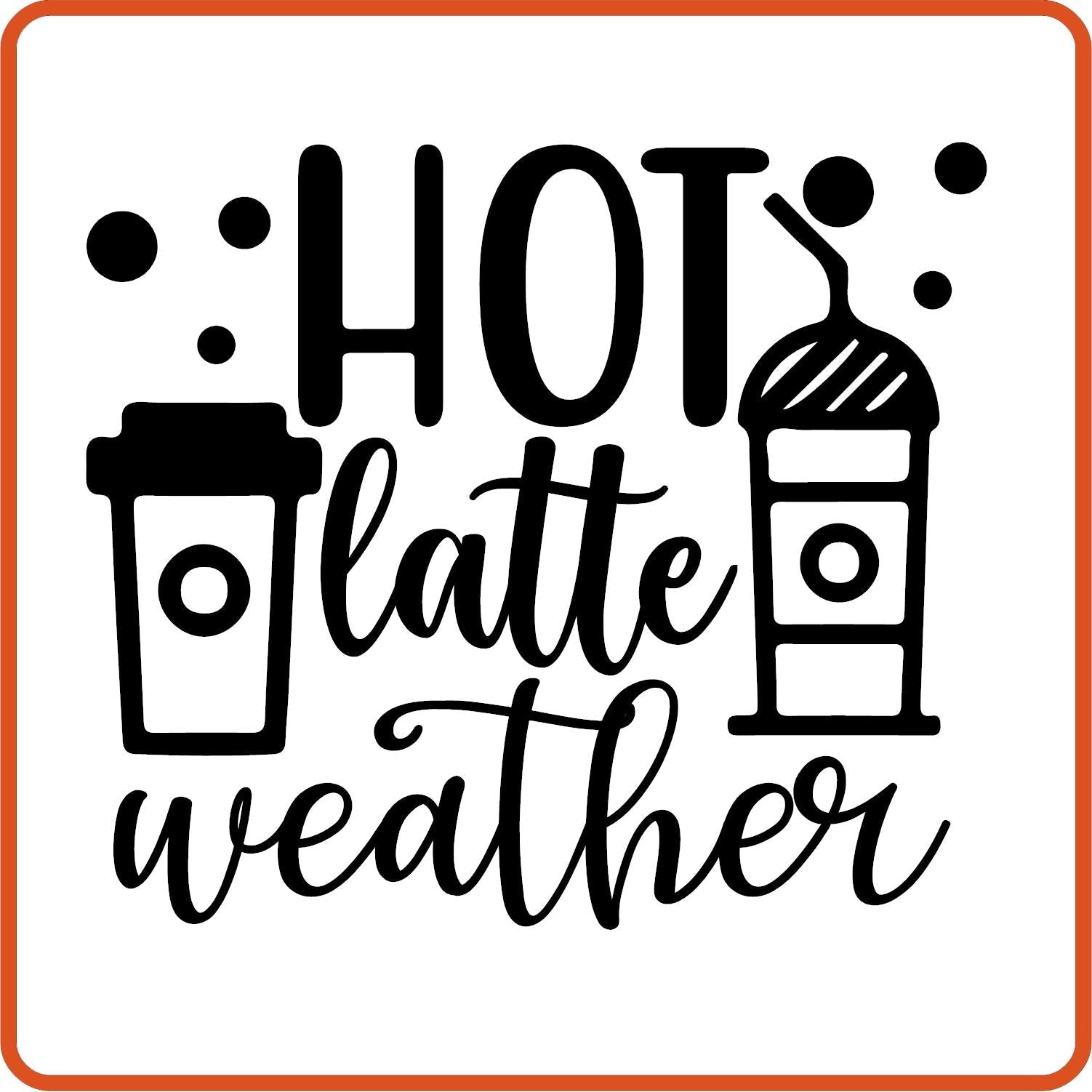 Fall Iron On Decals Patches for shirts, clothing | SEC Apparel | Hot Latte Weather - secapparelonline