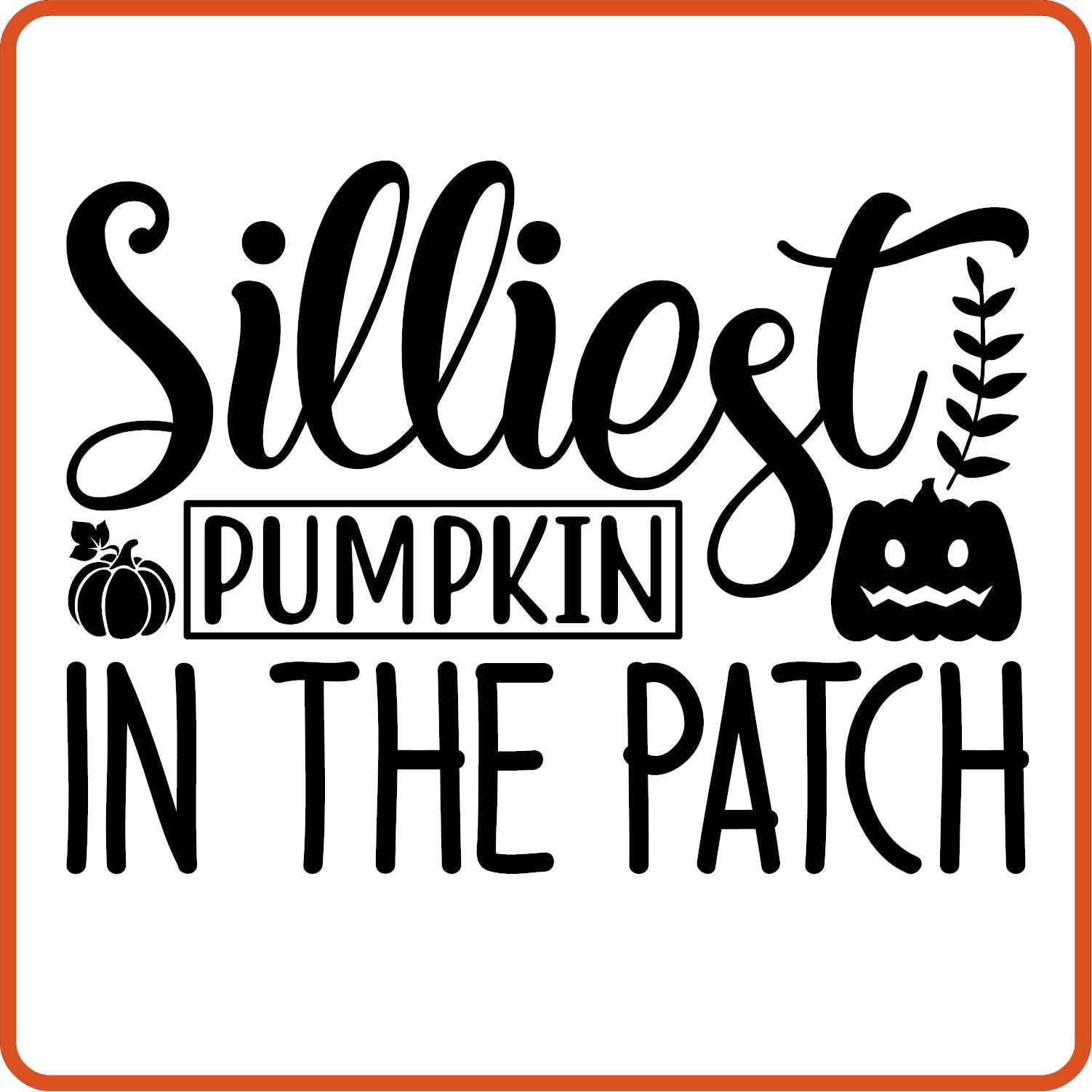 Fall Iron On Decals Patches for shirts, clothing | SEC Apparel | Silliest Pumpkin in the Patch - secapparelonline
