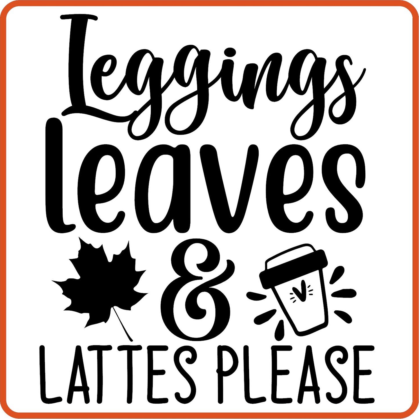 Fall Iron On Decals Patches by SEC Apparel | Leggings Leaves and Lattes