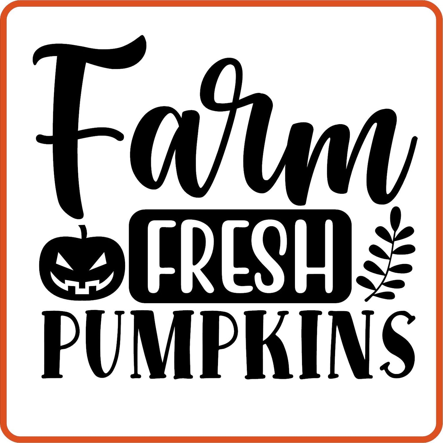 Fall Iron On Decals Patches for shirts, clothing | SEC Apparel | Farm Fresh Pumpkin