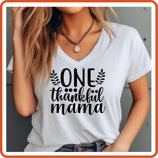 One Thankful Mama | Fall Shirts | T-Shirts by SEC Apparel