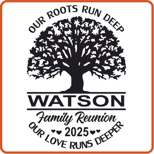 Family Reunion Iron On Decals Patches transfers vinyl for shirts, clothing | Customized with Name - secapparelonline