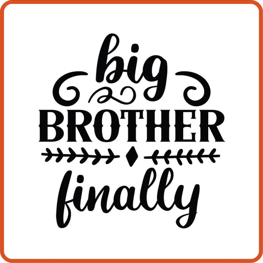 Big Brother Finally | Family Iron On Decals Patches by SEC Apparel