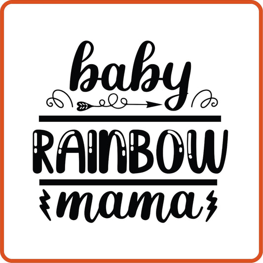 Baby Rainbow Mama | Family Iron On Decals Patches by SEC Apparel