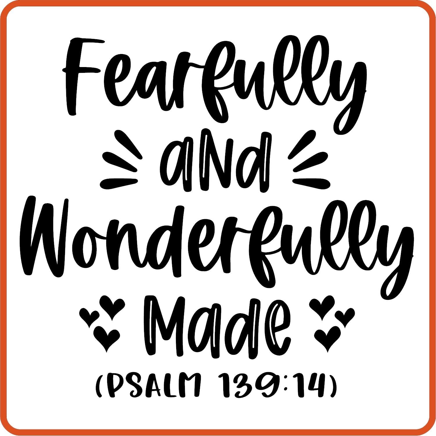 Fearfully and Wonderfully Made | Bible | Religious Iron On Decals Patches by SEC Apparel - secapparelonline