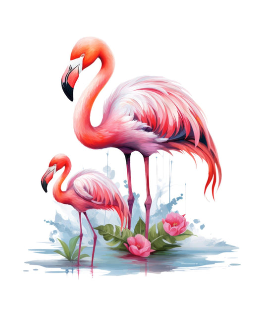 Flamingo Iron On Transfers Decals Patches Vinyl for T Shirts Fabric Clothing | SEC Apparel| - secapparelonline