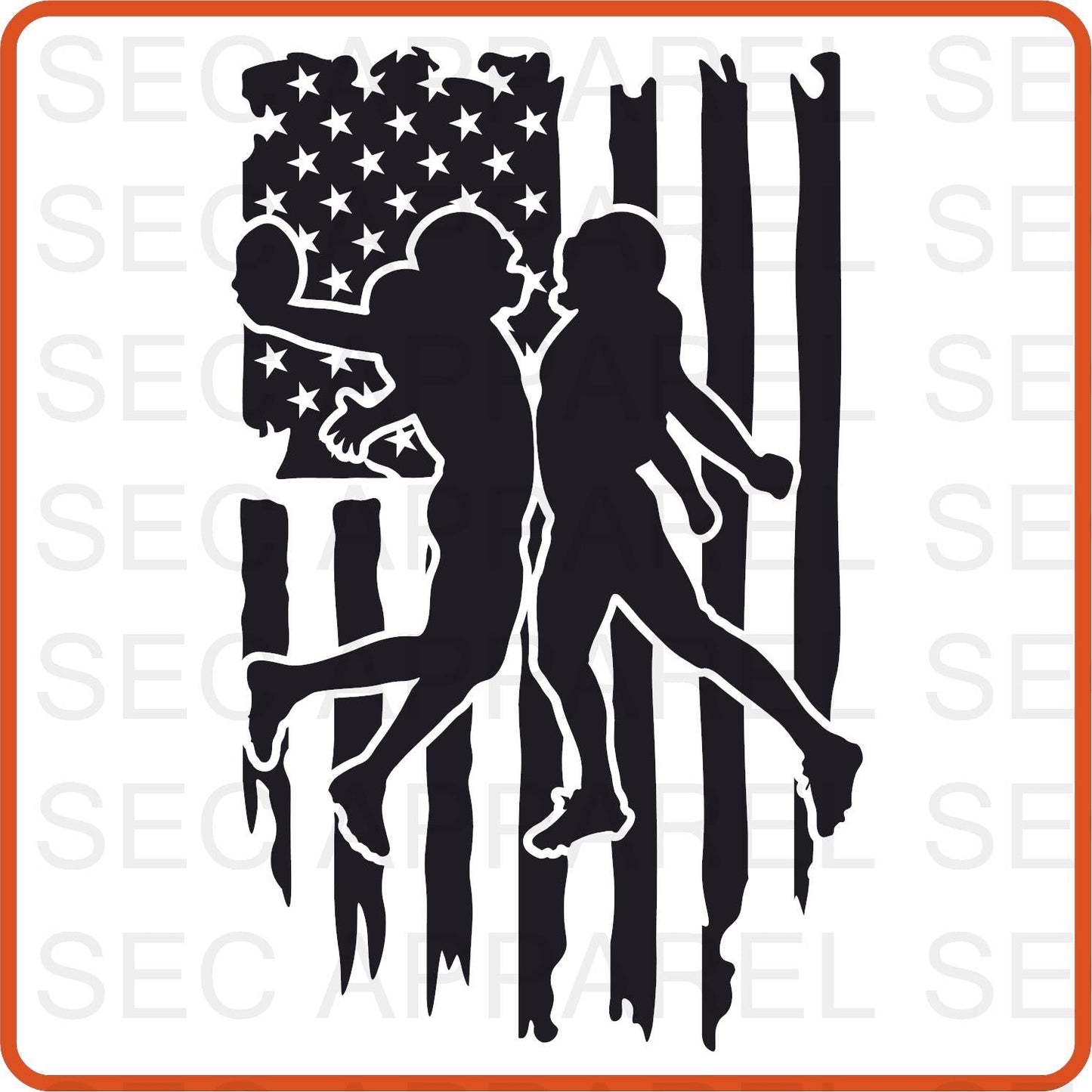 Football Iron On Decals Patches transfers vinyl for shirts, clothing | Sport Fan| Flag - secapparelonline