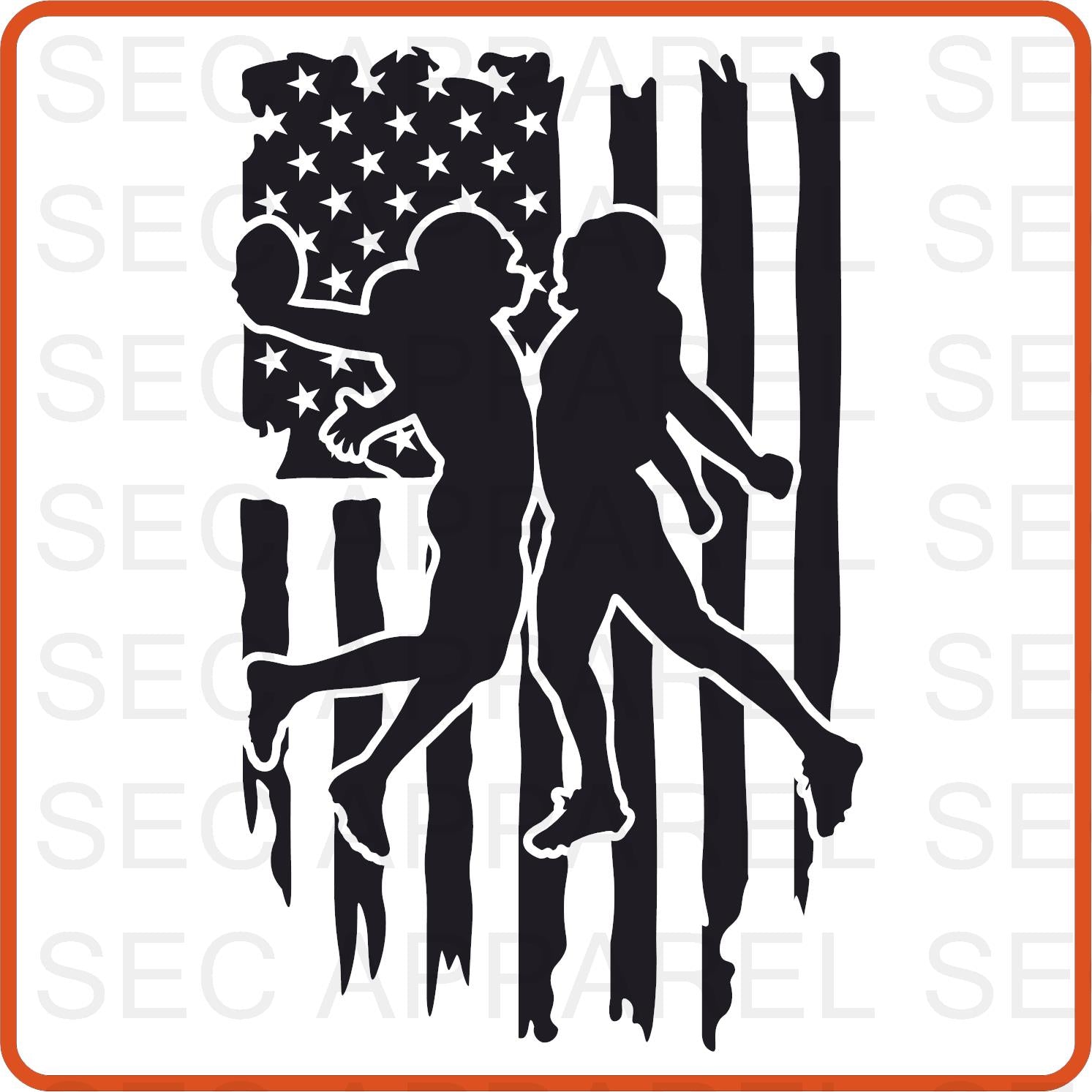 Football Iron On Decals Patches transfers vinyl for shirts, clothing | Sport Fan| Flag - secapparelonline