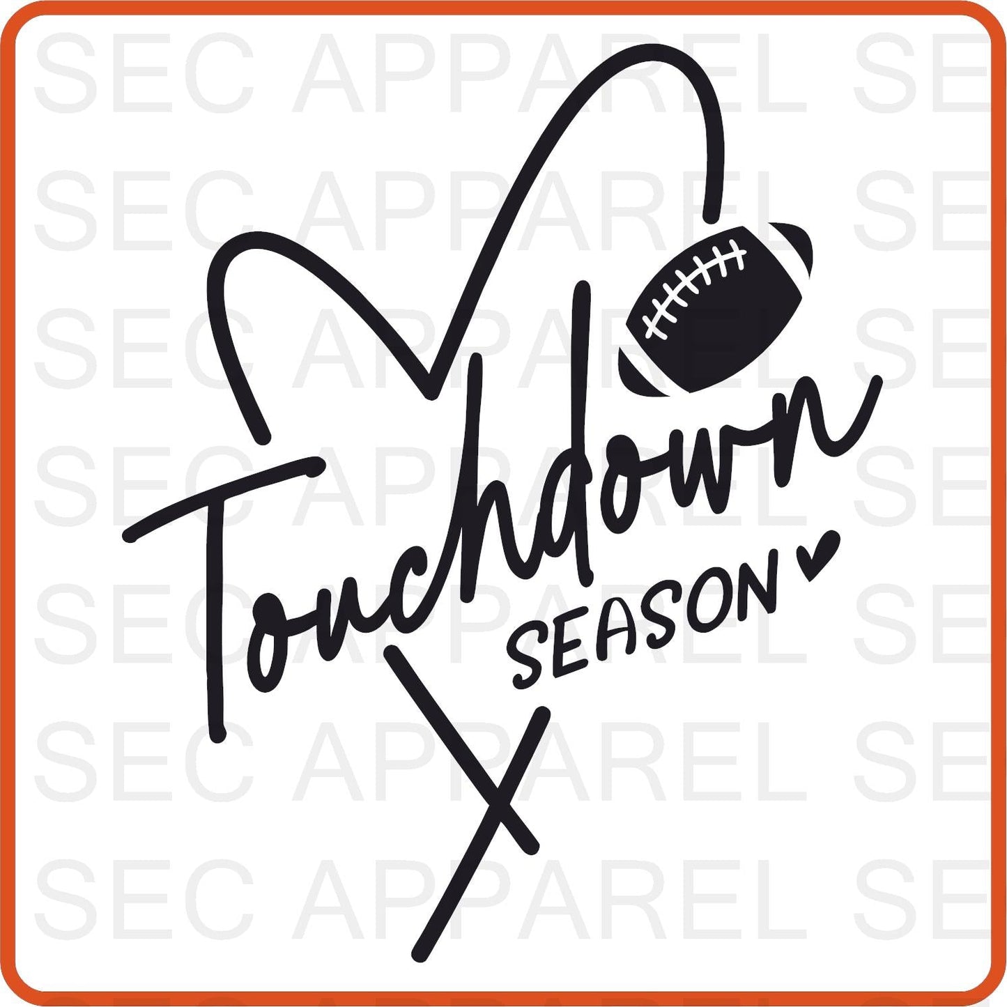 Football Iron On Decals Patches transfers vinyl for shirts, clothing | Sport Fan| Touchdown Season - secapparelonline