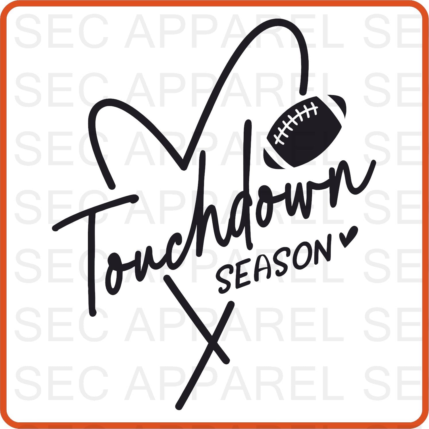 Football Iron On Decals Patches transfers vinyl for shirts, clothing | Sport Fan| Touchdown Season - secapparelonline