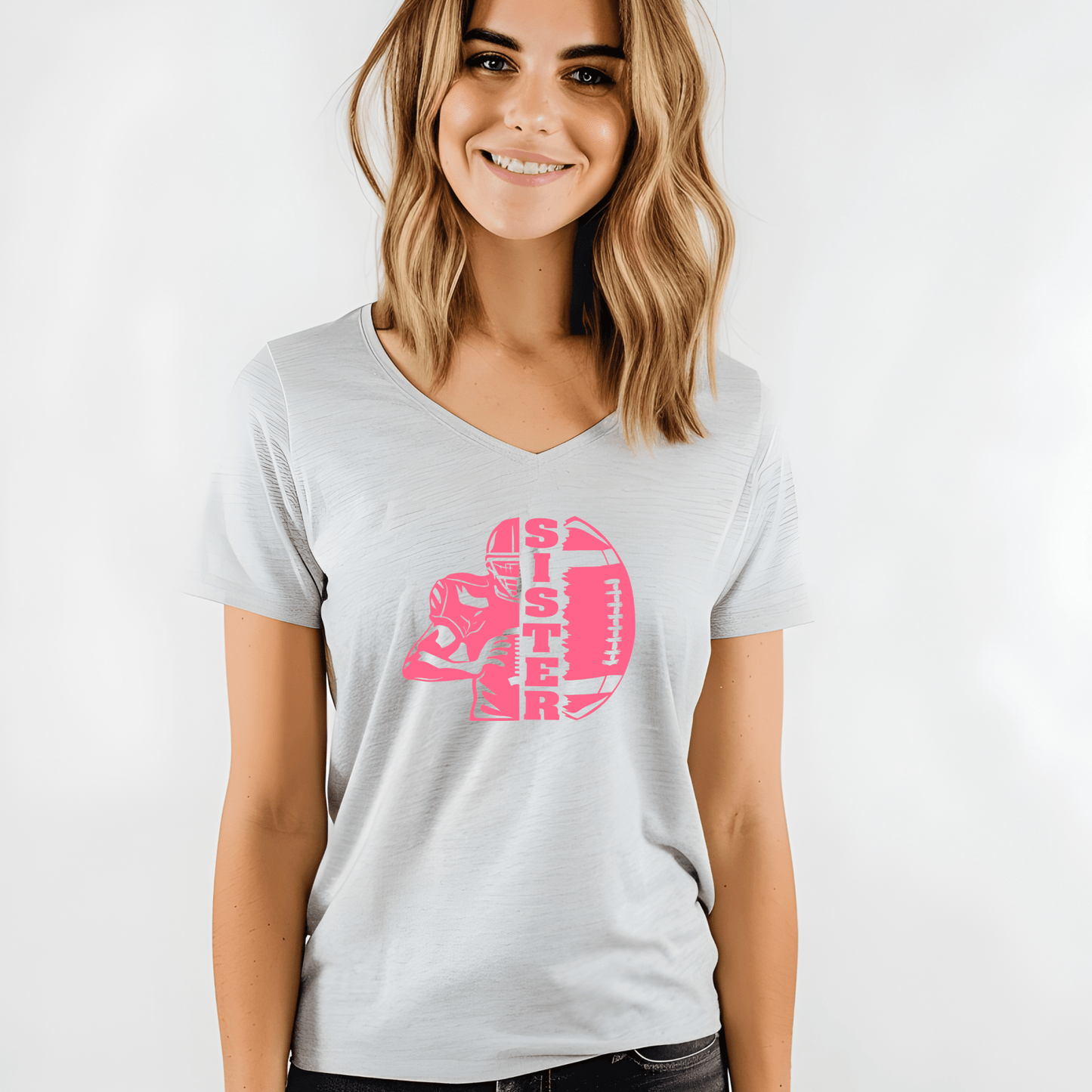 Football Sister Shirt | Crew neck | V Neck| Sweatshirt | Hoodie | SEC Apparel - secapparelonline