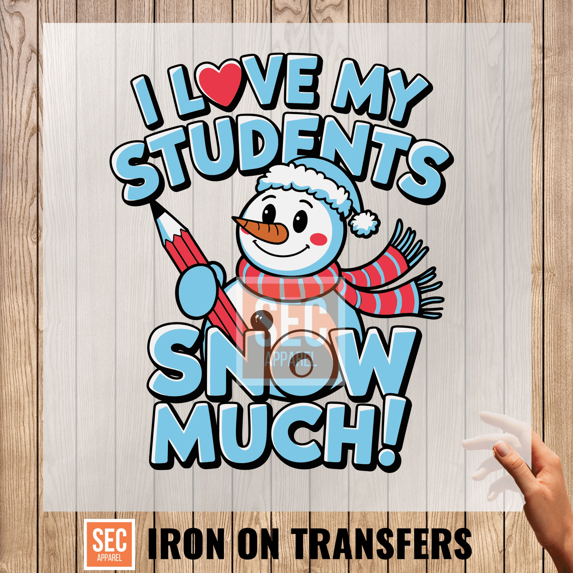 frosty the snowman iron on | Christmas Iron - On | Love My Students Snow Much - secapparelonline