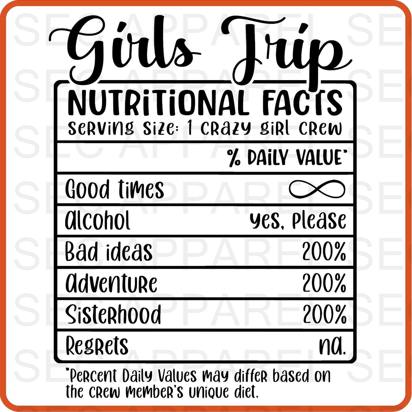 Girls Trip Vacation Iron On Decals Patches transfers vinyl for shirts, clothing | SEC Apparel - secapparelonline