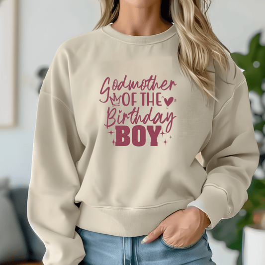 Godmother of the Birthday Boy Shirt | Crew neck | V Neck| Sweatshirt | Hoodie - secapparelonline