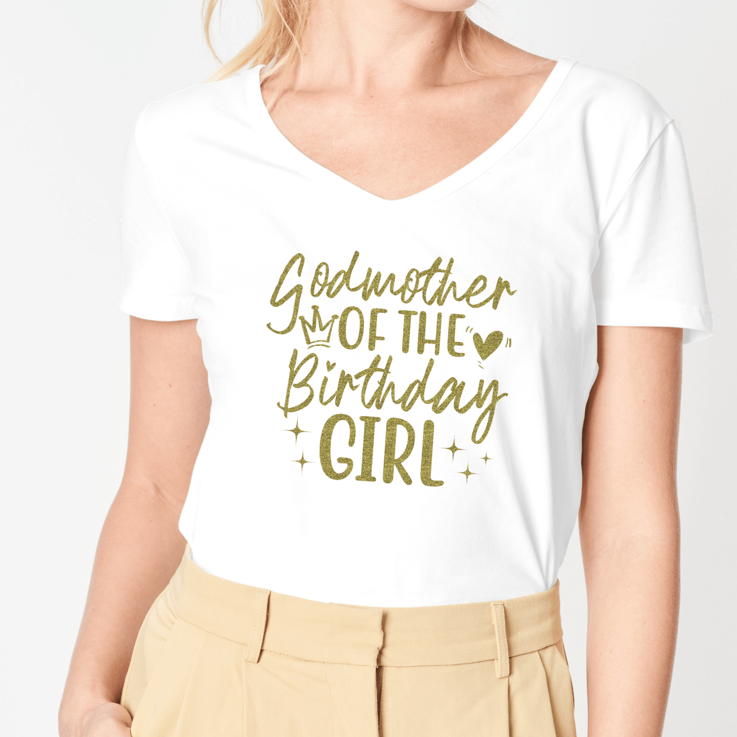 Godmother of the Birthday Girl Shirt | Crew neck | V Neck| Sweatshirt | Hoodie - secapparelonline