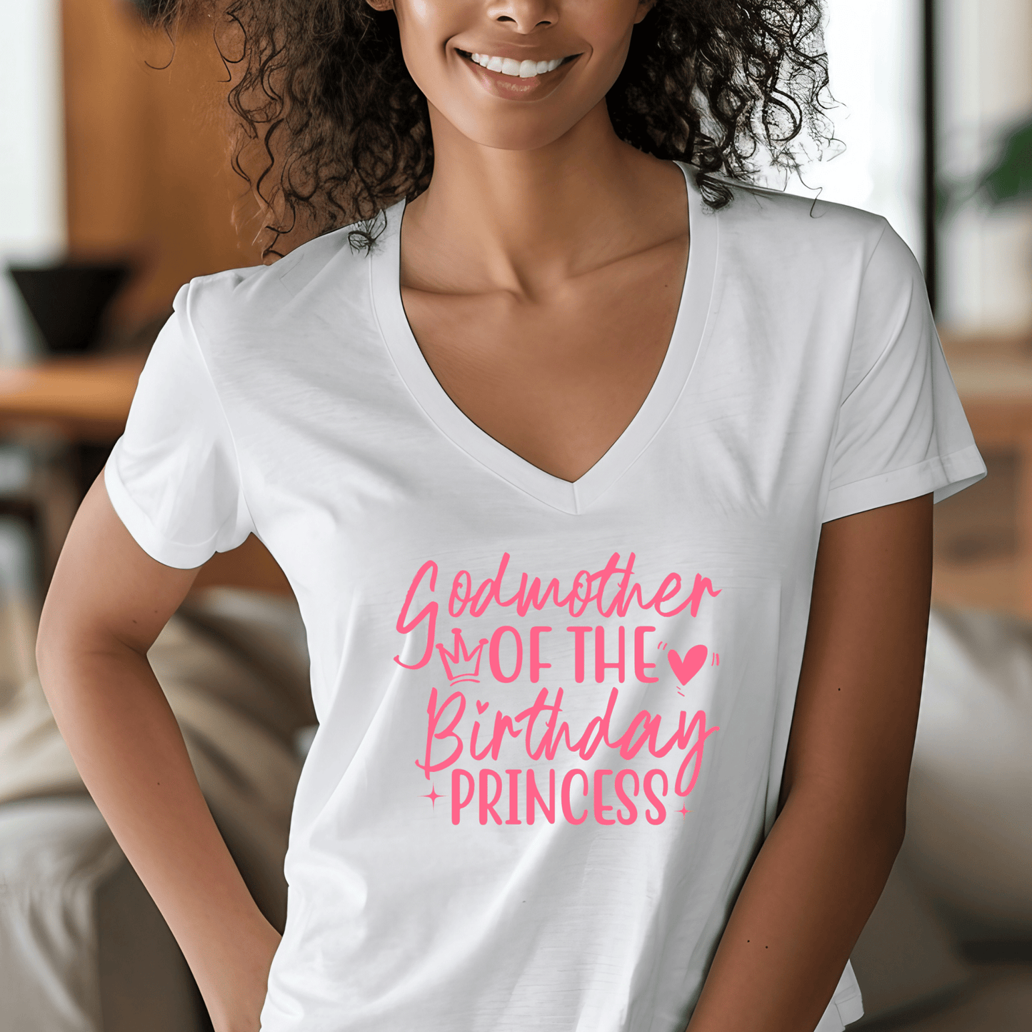 Godmother of the Birthday Princess Shirt | Crew neck | V Neck| Sweatshirt | Hoodie - secapparelonline