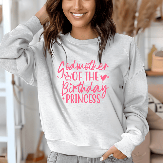 Godmother of the Birthday Princess Shirt | Crew neck | V Neck| Sweatshirt | Hoodie - secapparelonline